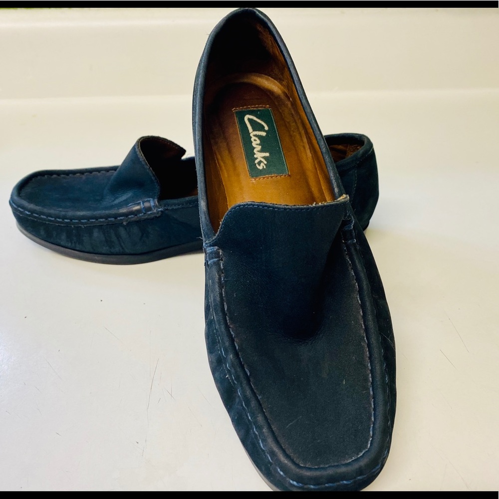 Clarks suede loafers